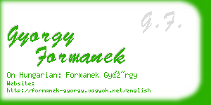 gyorgy formanek business card